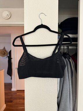 Skims Black Women's Sheer Bralette - Classic Comfort